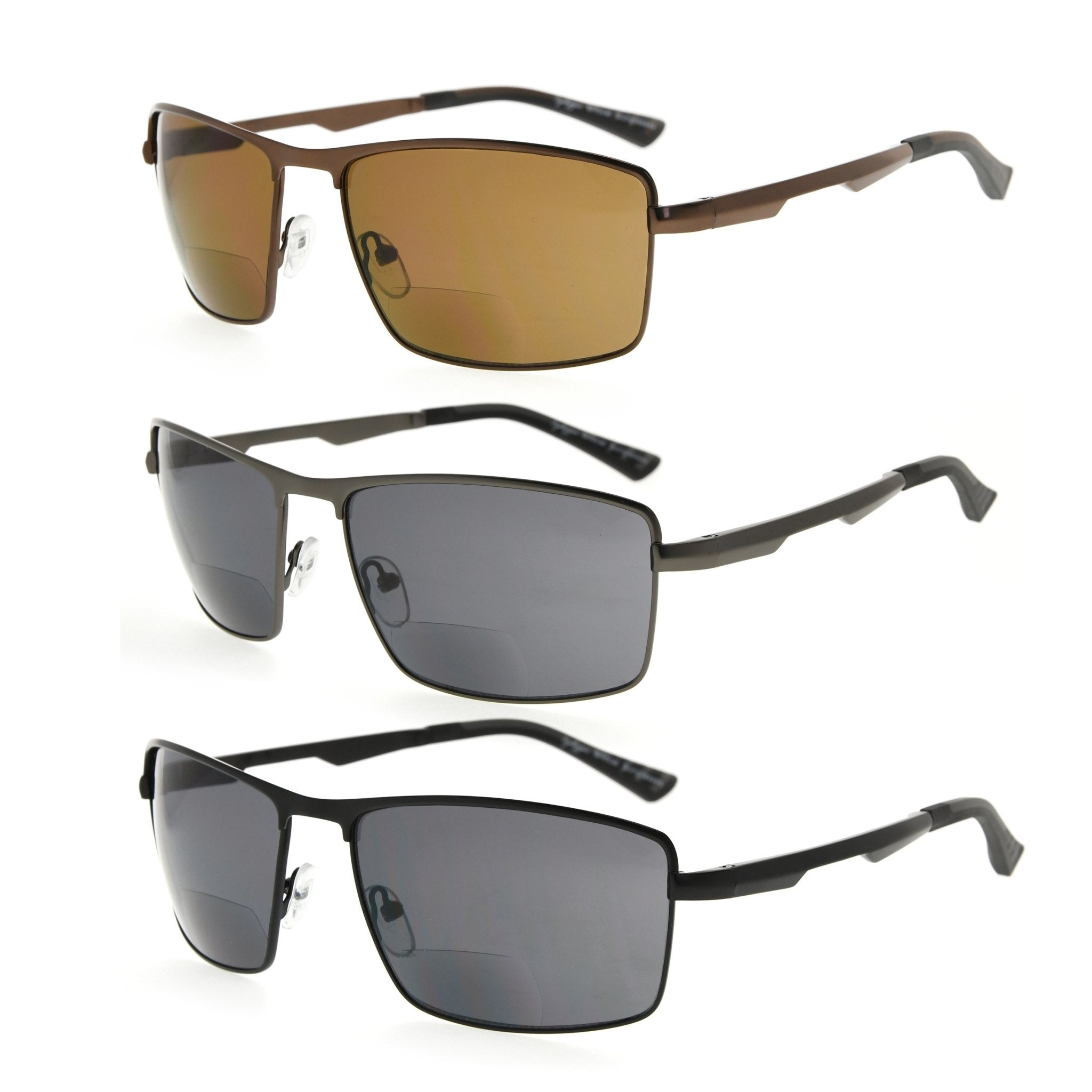 gen medaljevinder Modstander 3 Pack Rectangle Bifocal Sunglasses Pilot Readers Men – eyekeeper.com