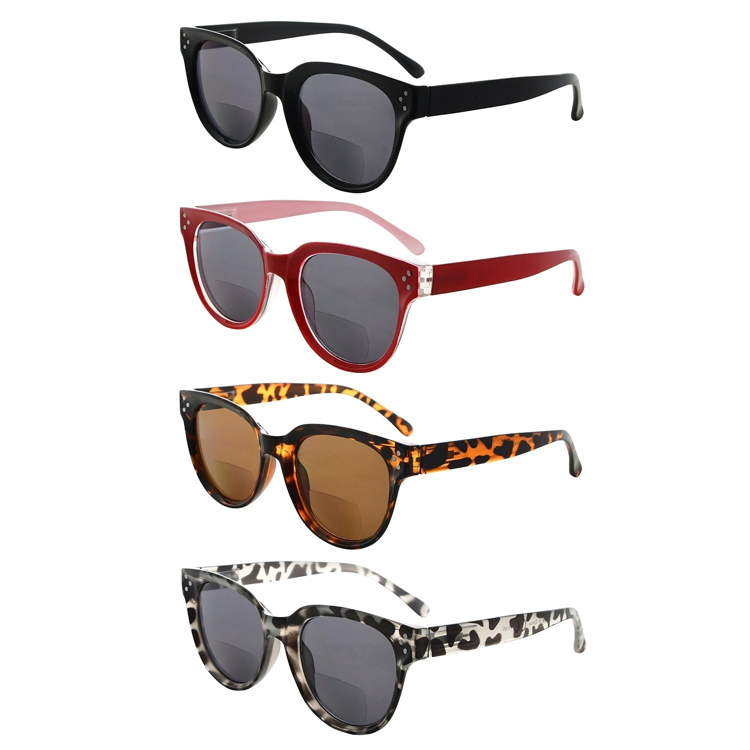 4 Pack Thicker Frame Reading Sunglasses for Women –