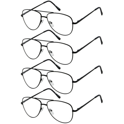 4 Pack Pilot Reading Glasses Metal Frame Readers R1502eyekeeper.com