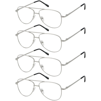 4 Pack Pilot Reading Glasses Metal Frame Readers R1502eyekeeper.com