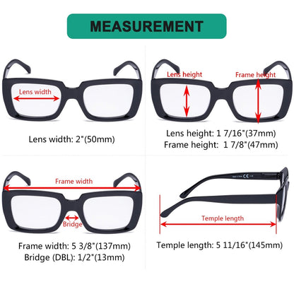 4 Pack Trendy Reading Glasses Thicker Frame Readers R9107eyekeeper.com