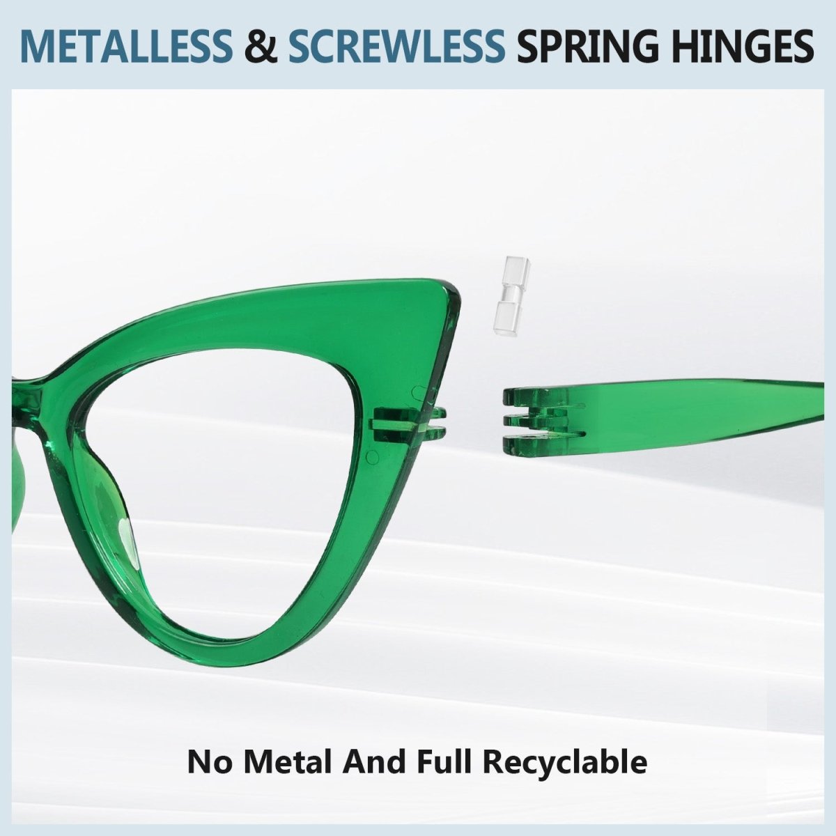 Reading Glasses Oversized Metalless Screwless Cateye 6-Pack