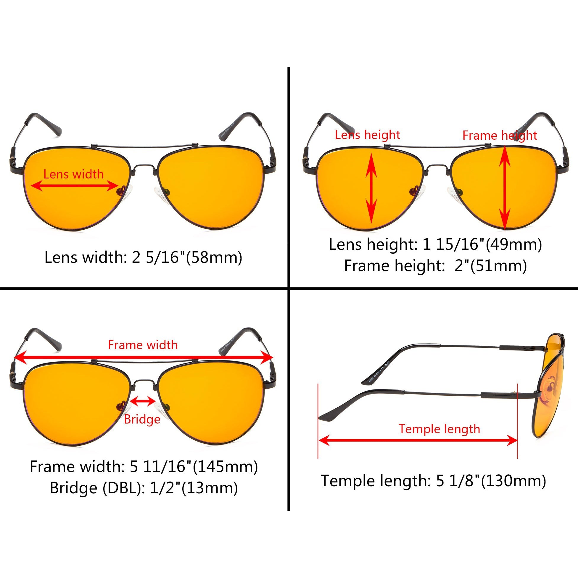 Pilot Style Blue Light Blocking Eyeglasses Men Brown Without Magnification