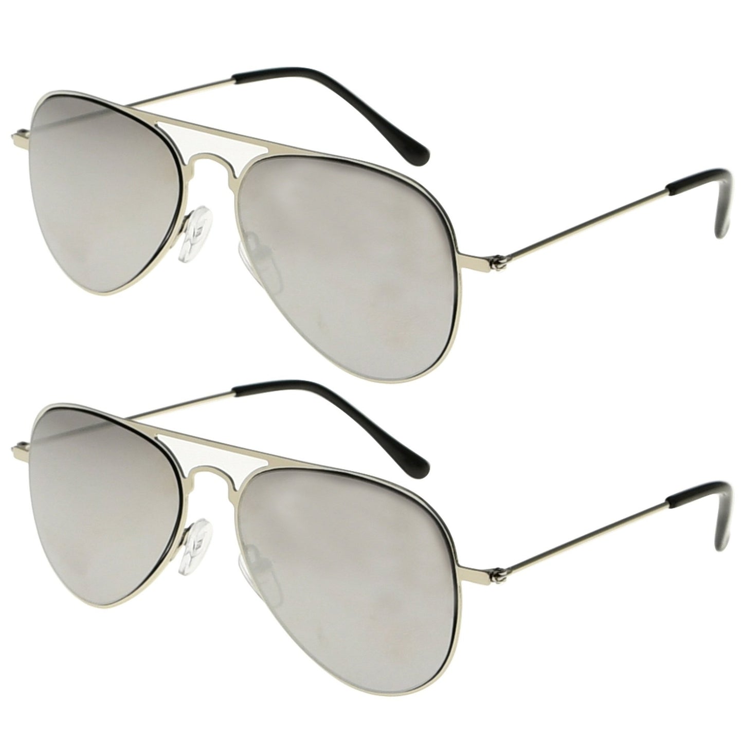 Pilot Sunglasses Kids Child Silver Silver Mirror S15016