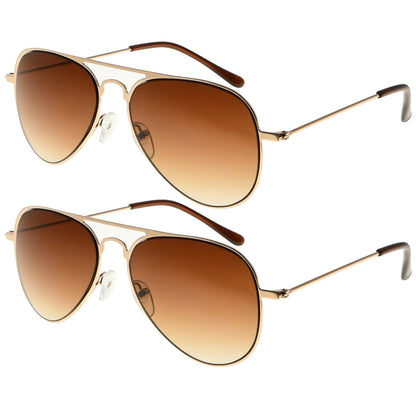 Pilot Sunglasses Kids Child Gold Brown Lens S15016