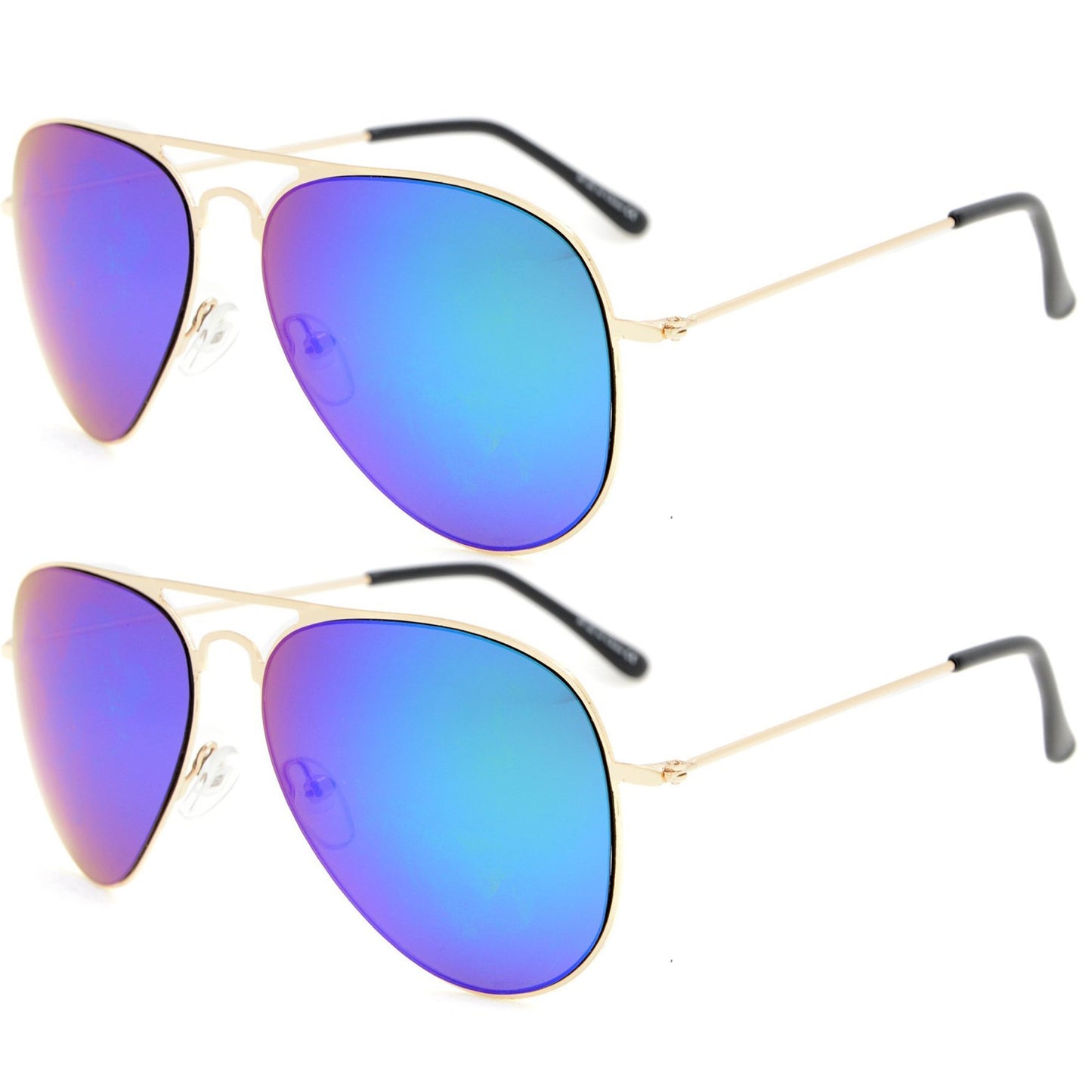 Stylish Sunglasses for Boys Girls Gold Green Mirror S15018