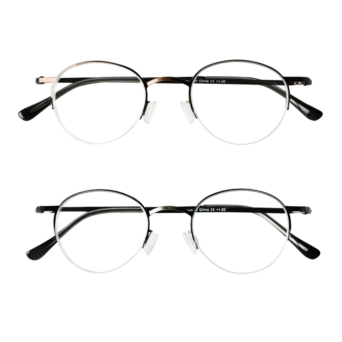2 Pack Lightweight Reading Glasses Half-rim Readers R15029eyekeeper.com