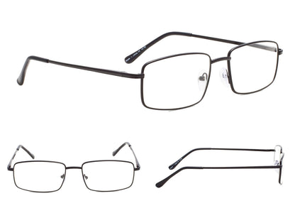 3 Pack Classic Rectangle Reading Glasses Full Rim Men R15023