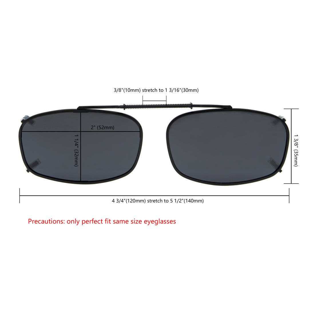 3 Pack Classic Sunglasses Clip on Polarized C62 (52MMx32MM)eyekeeper.com