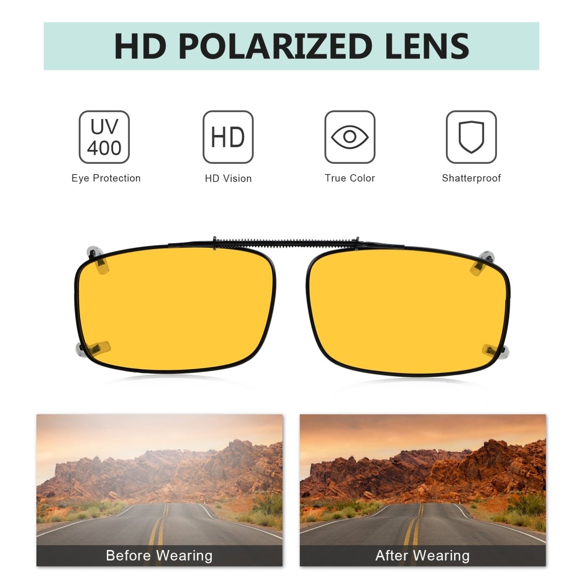 Hd vision best sale clip on sunglasses