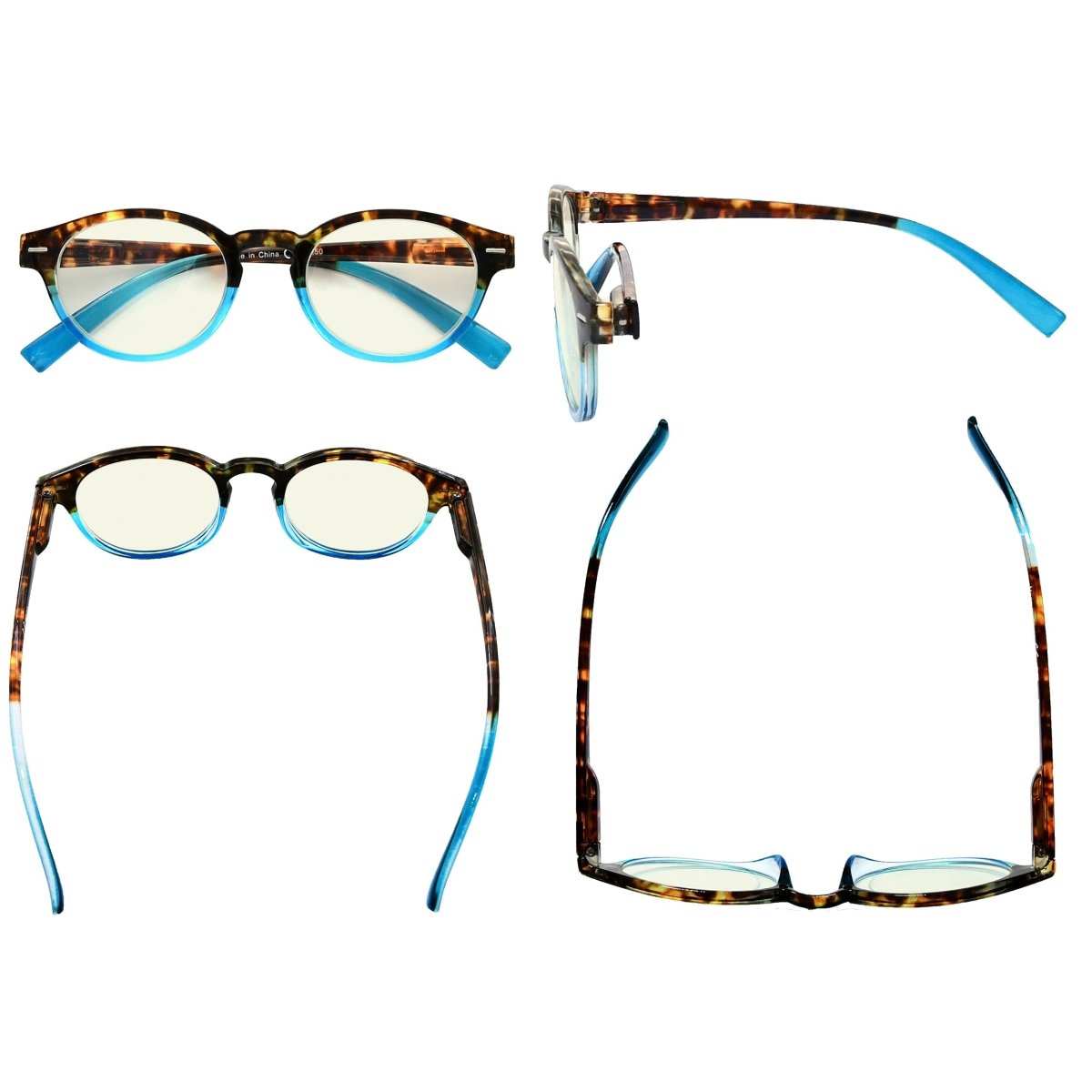 3 Pack Elegant Oval Blue Light Filter Reading Glasses UVR091Deyekeeper.com