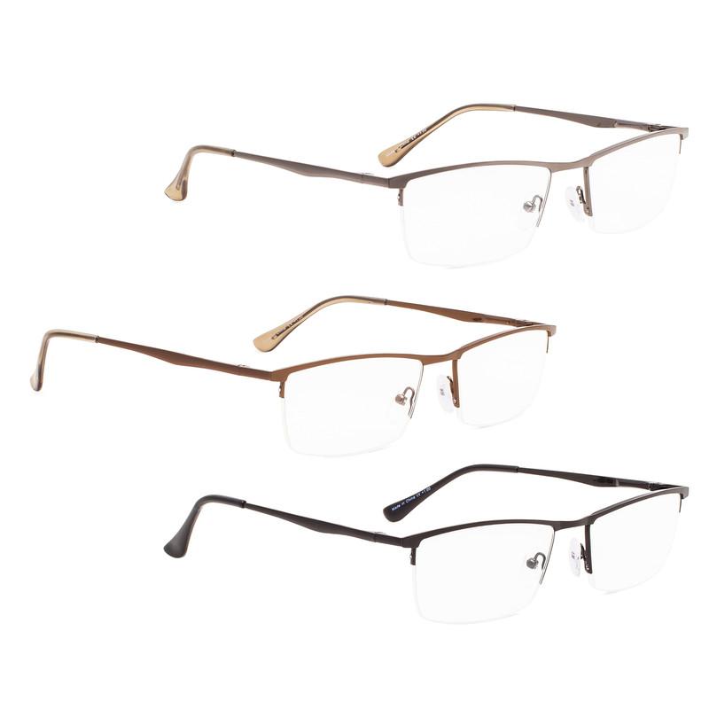 3 Pack Metal Half-rim Reading Glasses Women Men – eyekeeper.com