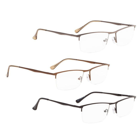 Half-Rim Metal Reading Glasses 3-R161