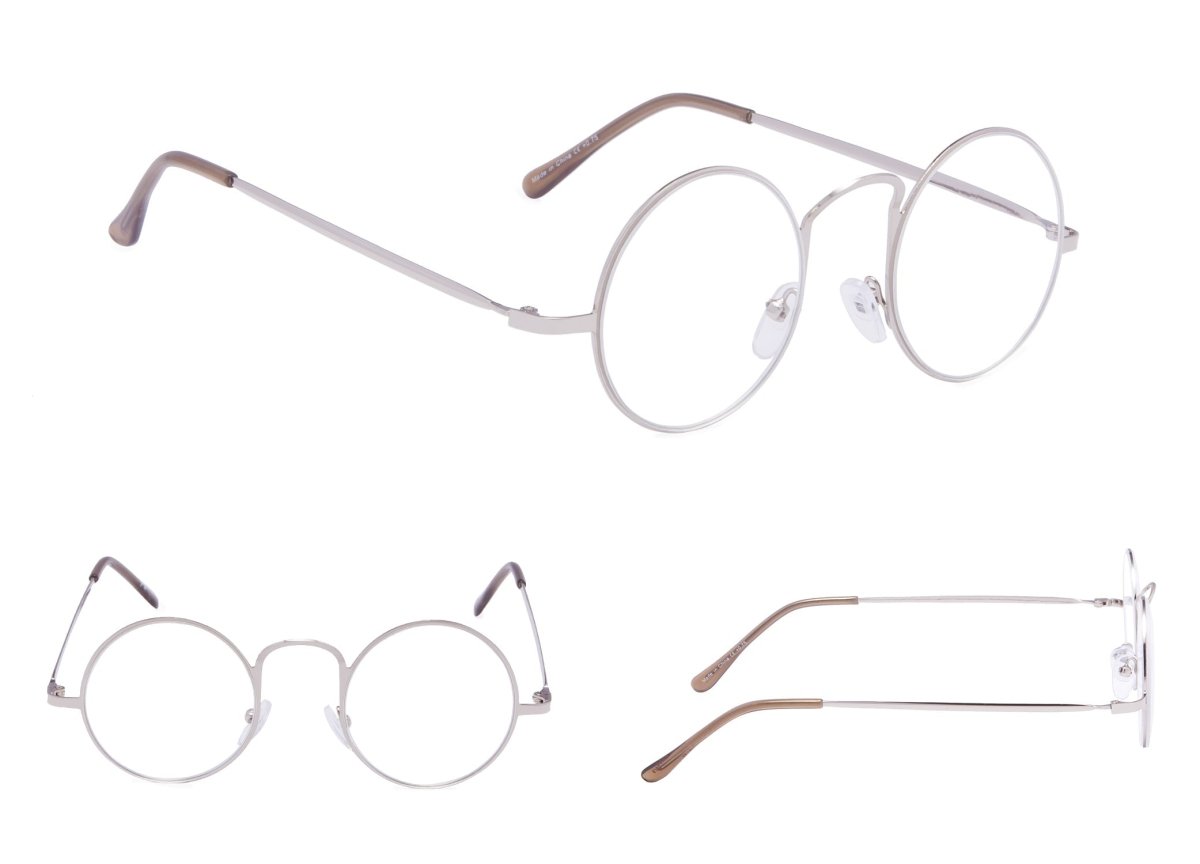 Round wire frame reading glasses top