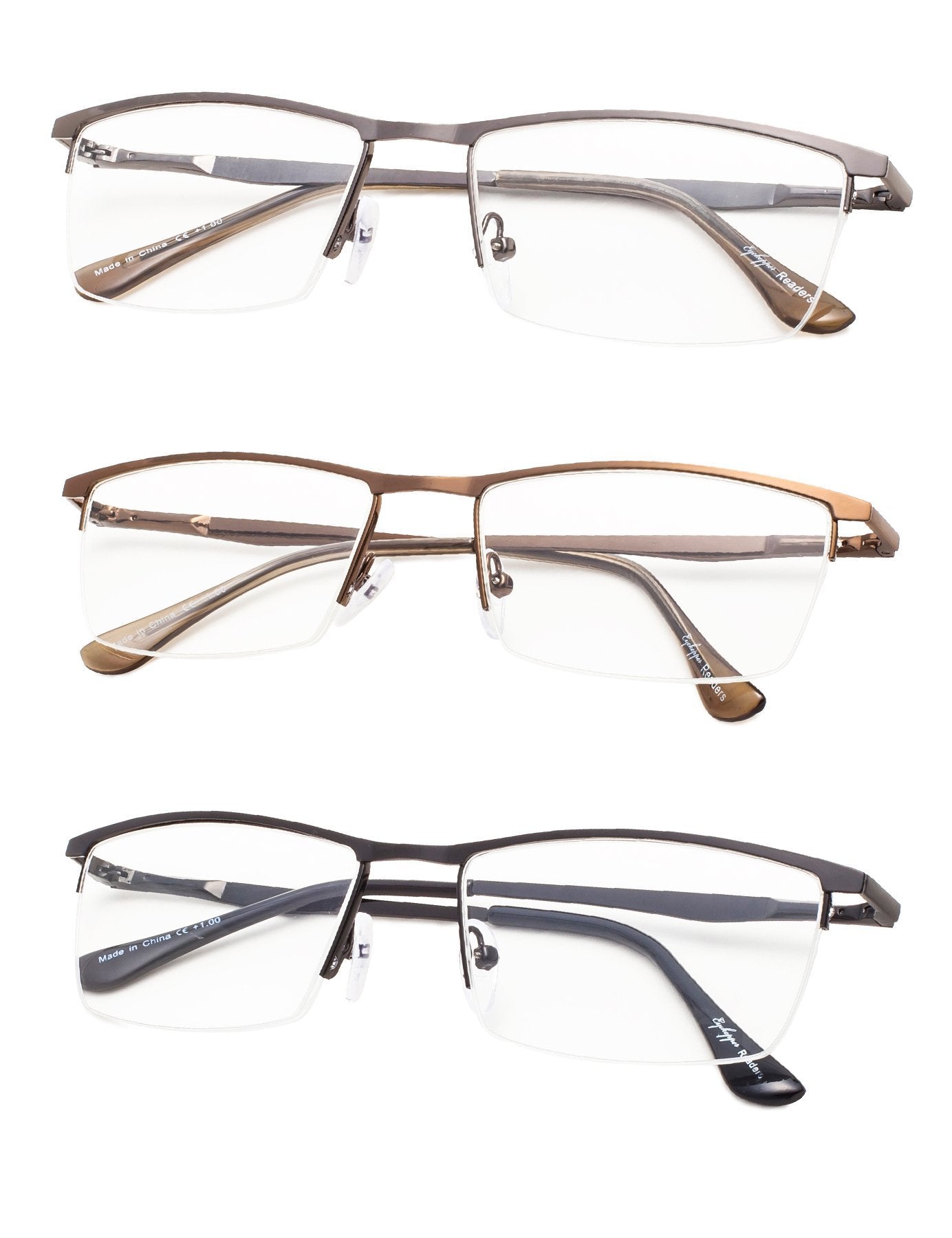 Half metal frame glasses deals