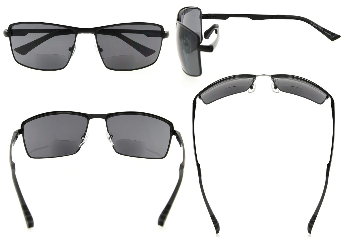 3 Pack Rectangle Bifocal Sunglasses Pilot Readers Men SG802eyekeeper.com
