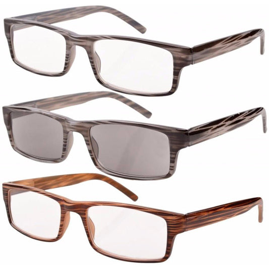 3 Pack Rectangle Reading Glasses for Men R026eyekeeper.com