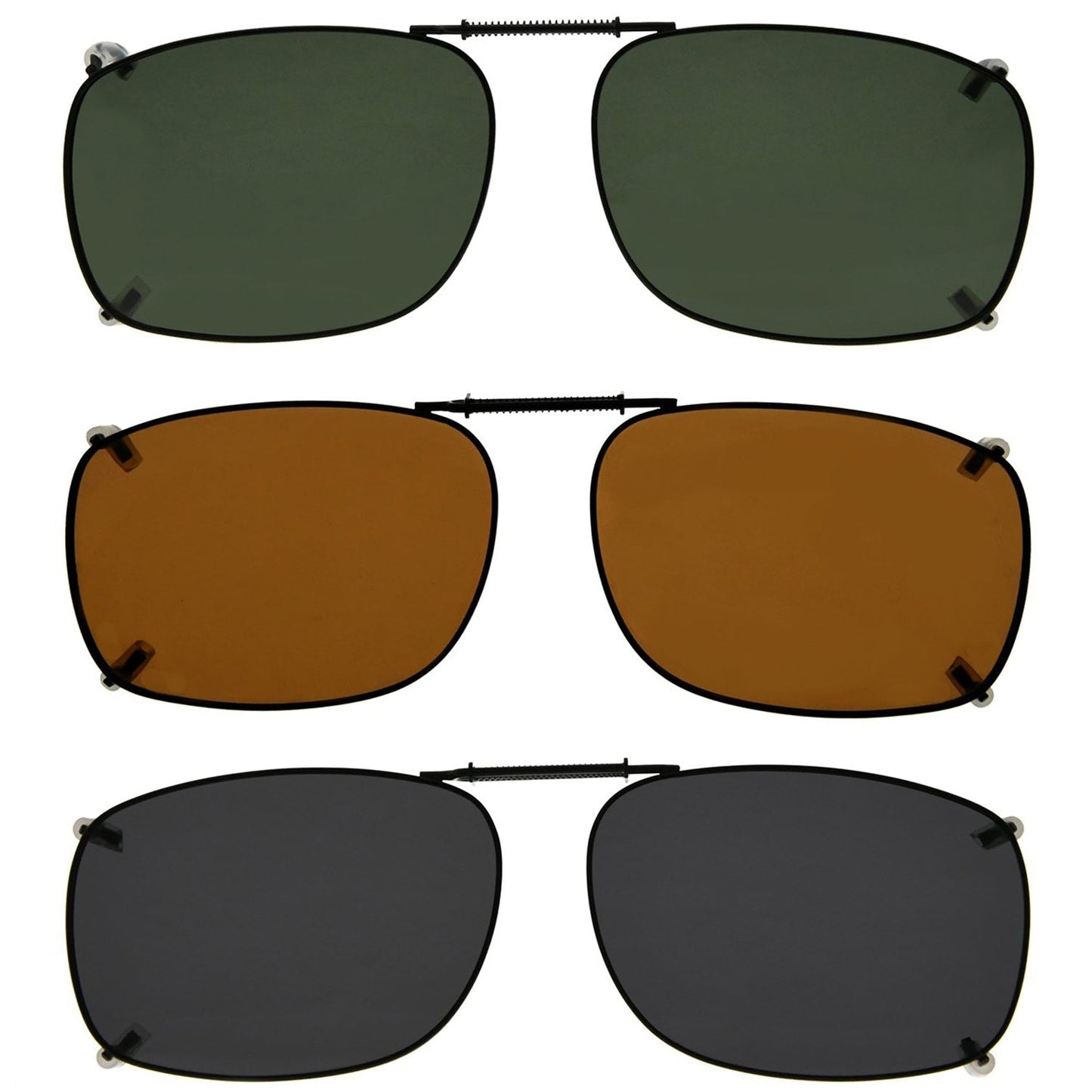 Retro Rectanlge Sunglasses Clip On Polarized C64