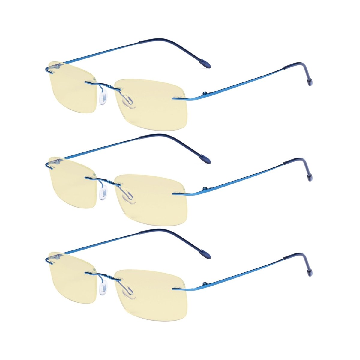 3 Pack Rimless Blue Light Blocking Reading Glasses TMWK8eyekeeper.com
