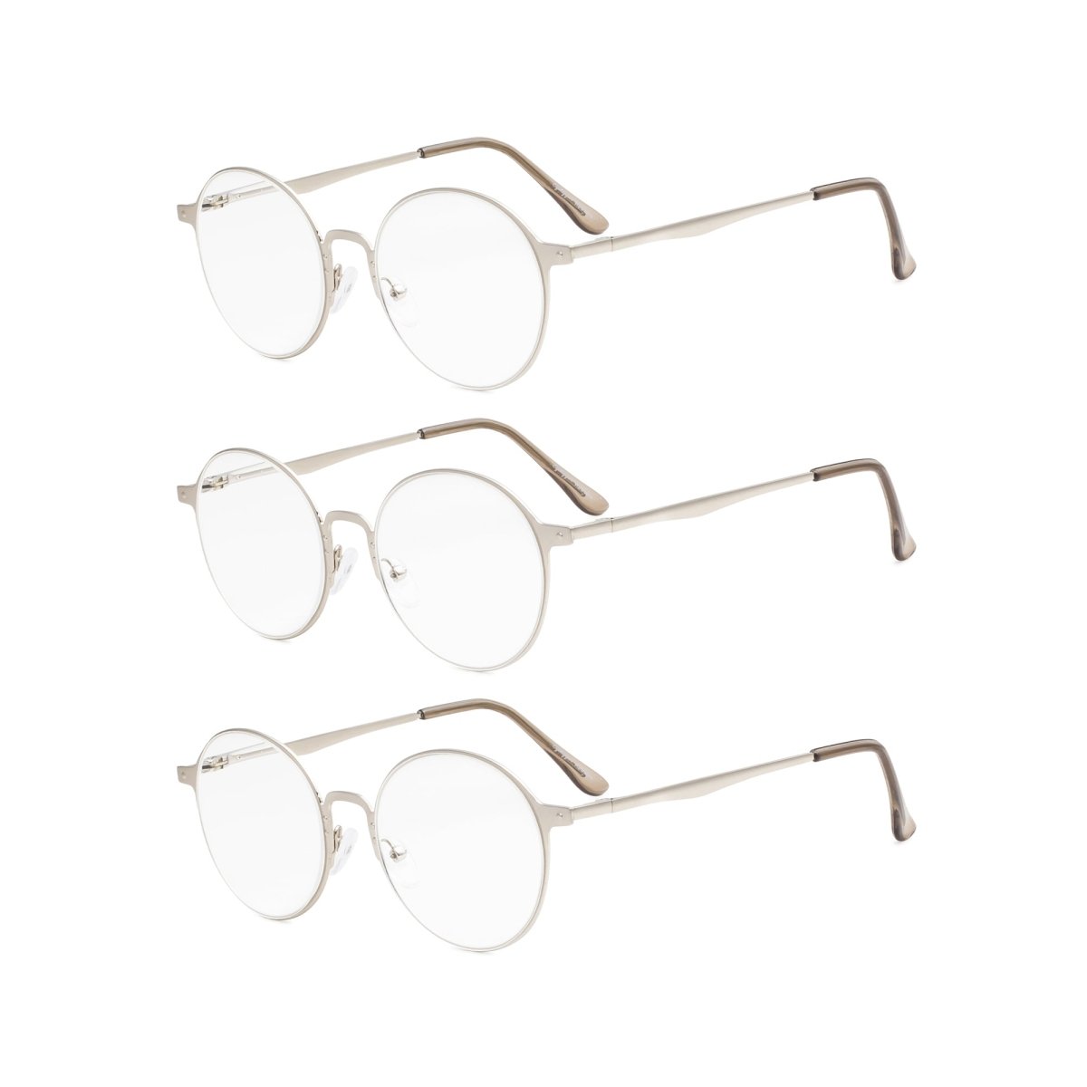 3 Pack Vintage Round Reading Glasses Women Readers Men – eyekeeper.com