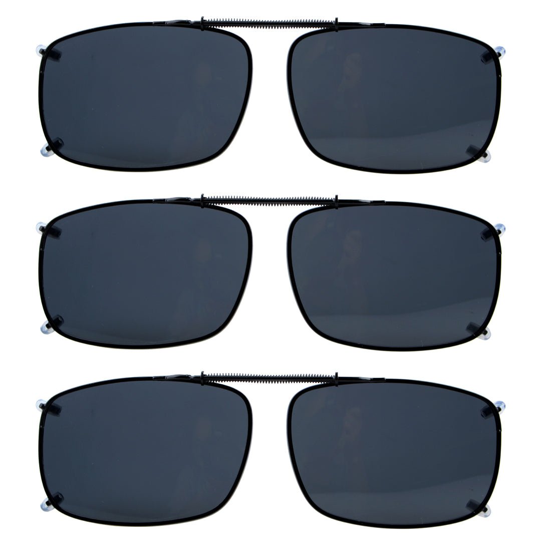 3 Pack Wide Lens Clip on Polarized Sunglasses C60(58MMx38MM)eyekeeper.com