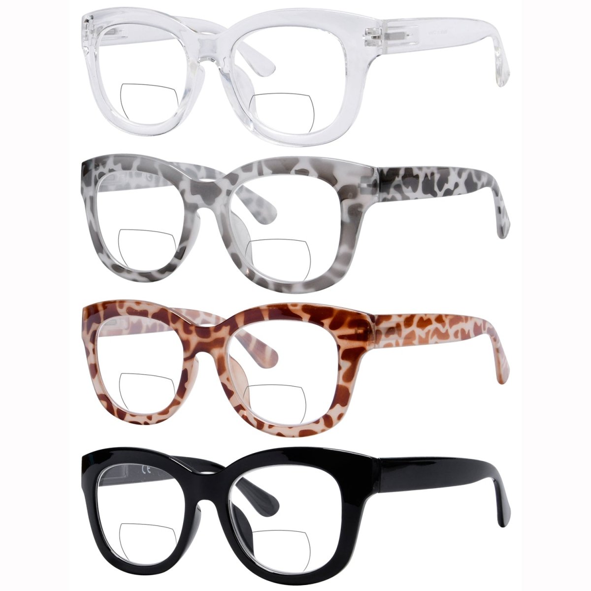 4 Pack Bifocal Reading Glasses Oversized for Women BR1555eyekeeper.com