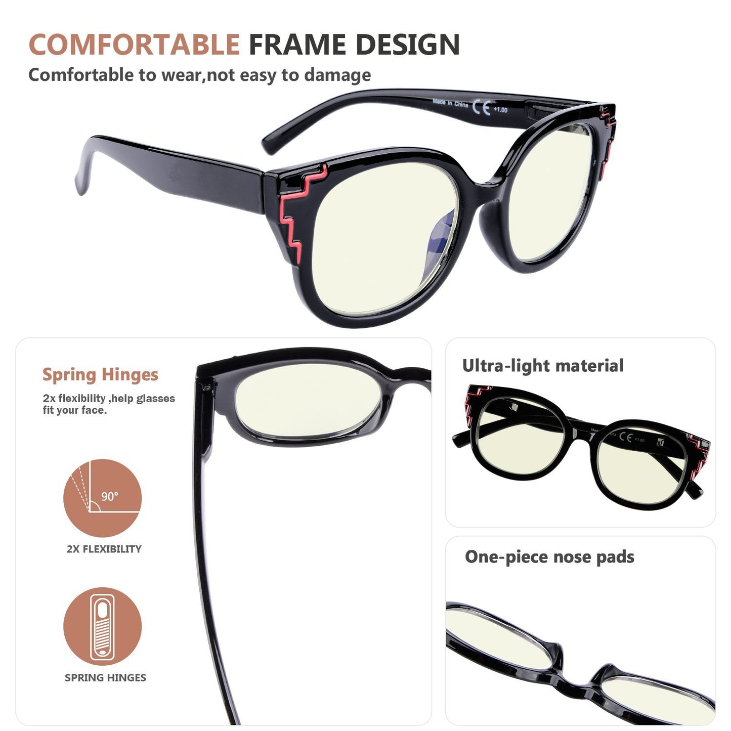 Fashionable Computer Reading Glasses UV2119