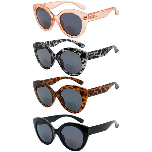 4 Pack Cat-eye Bifocal Sunglasses Chic Readers Women SBR2012
