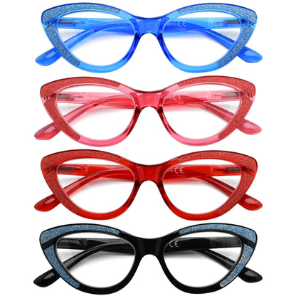 4 Pack Cat-eye Design Chic Reading Glasses for Women R2029