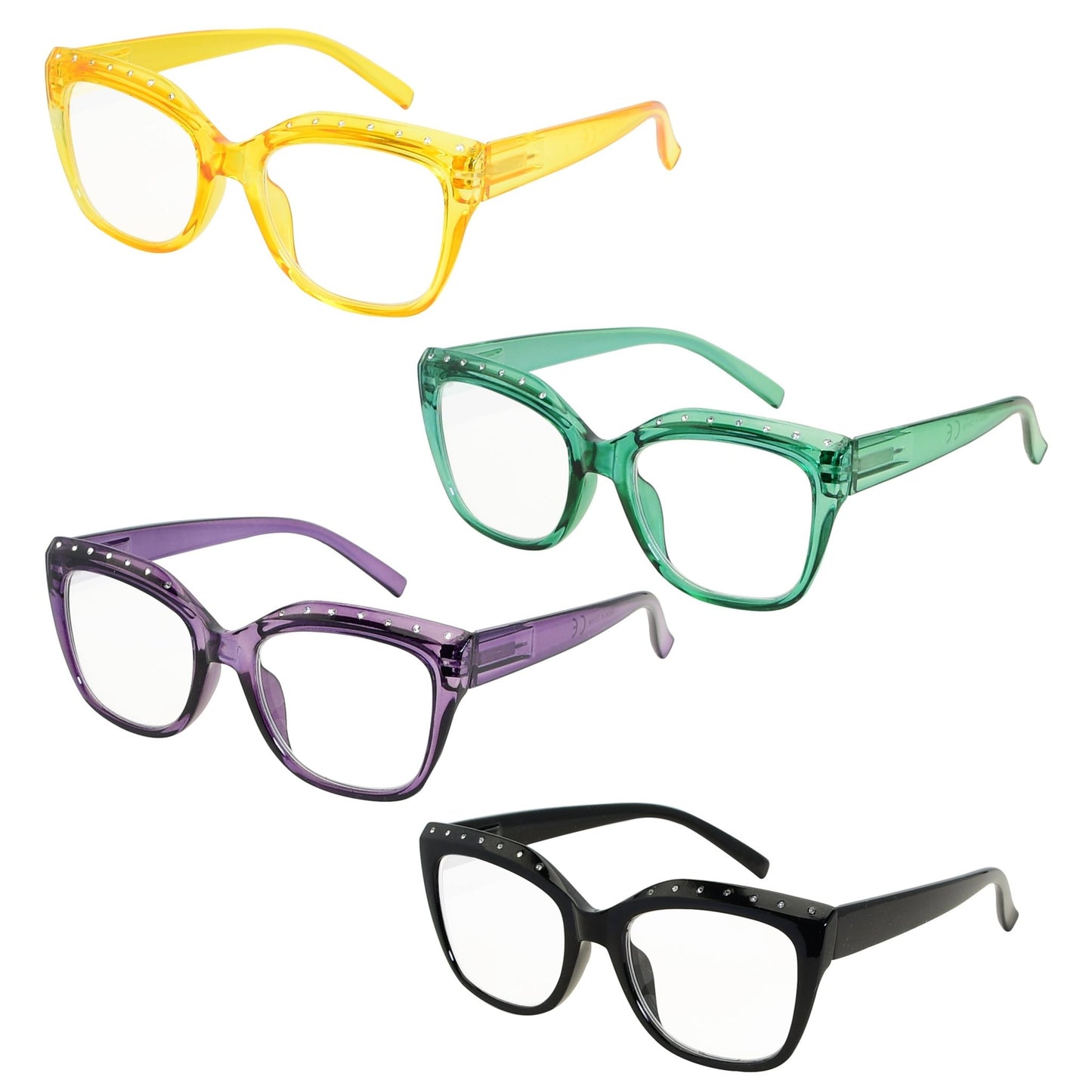 4 Pack Cat-eye Rhinestone Reading Glasses For Women R2015