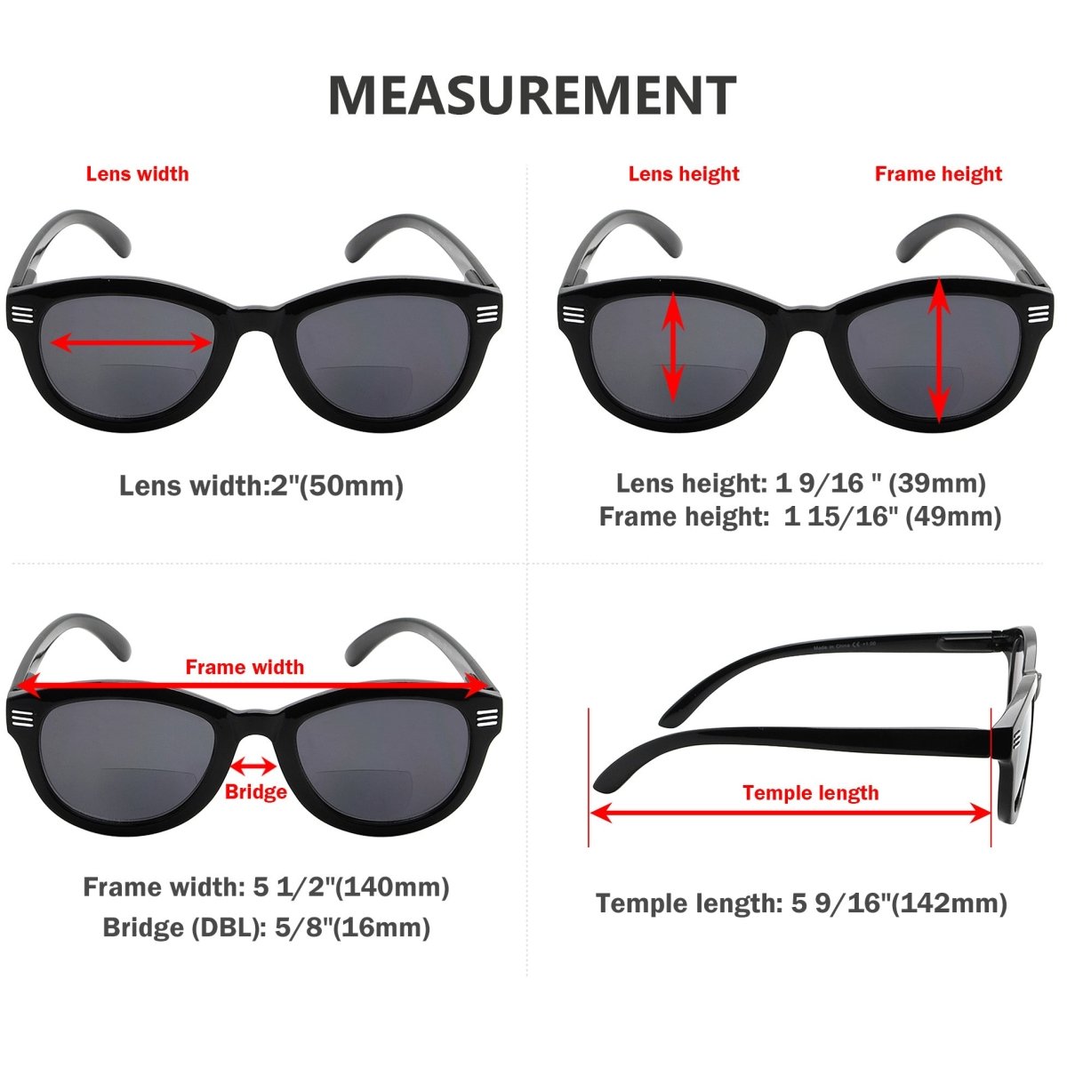 4 Pack Cat Eye Style Bifocal Sunglasses for Women