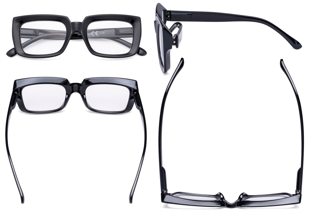 4 Pack Classic Square Design Bifocal Reading Glasses BR9107eyekeeper.com