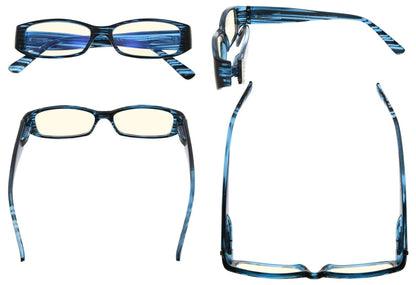 4 Pack Crystals Blue Light Blocking Reading Glasses CG081eyekeeper.com