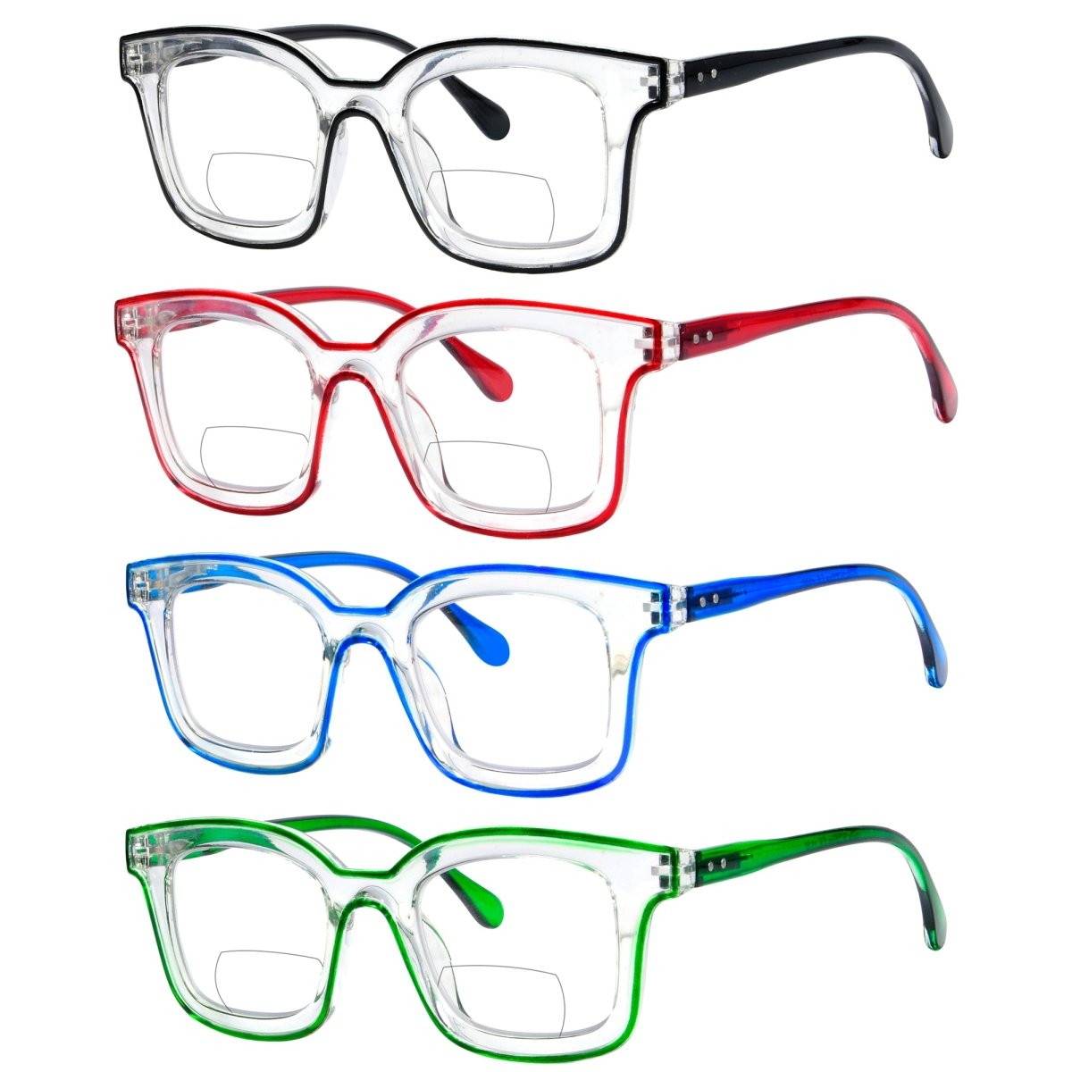 4 Pack Double Color Frame Bifocal Readers for Women BR2105eyekeeper.com