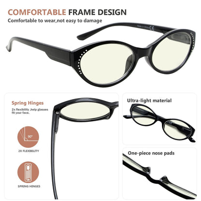 4 Pack Elegant Computer Reading Glasses for Women UVR2036eyekeeper.com