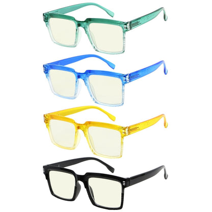 4 Pack Fashionable Blue Light Filter Reading Glasses UVR2027eyekeeper.com