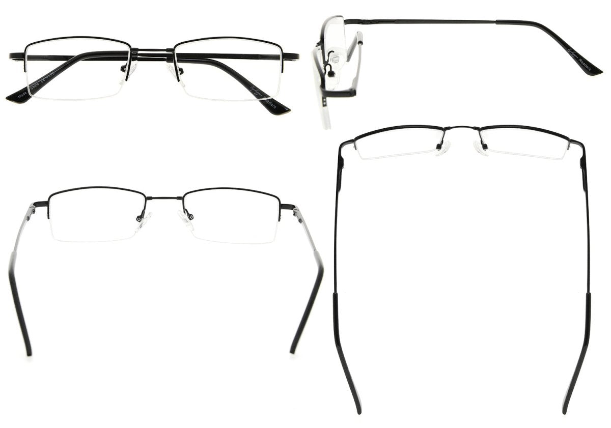 4 Pack Half-rim Reading Glasses with Titanium Bridge R1708eyekeeper.com