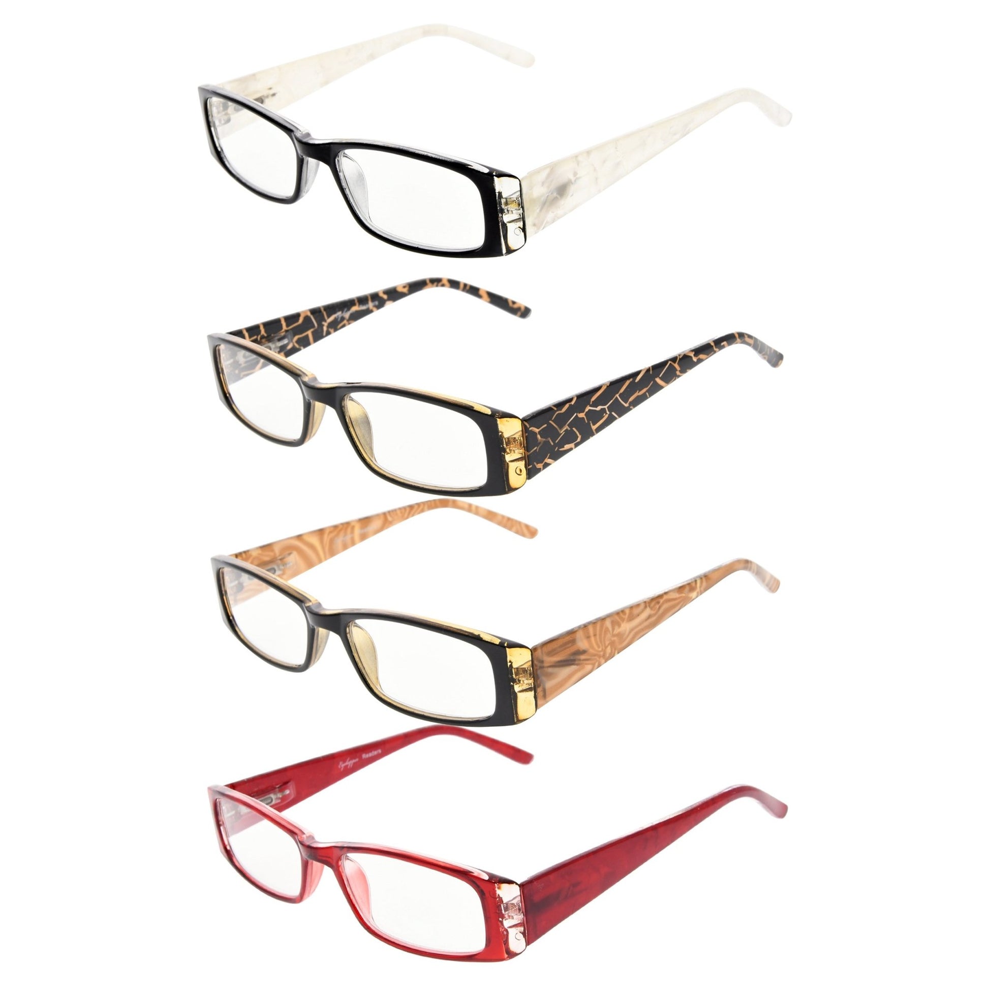 4 Pack Marble Pattern Arms Reading Glasses Women R006-C6-C9