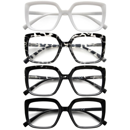 4 Pack Oversize Stylish Reading Glasses For Women R2014