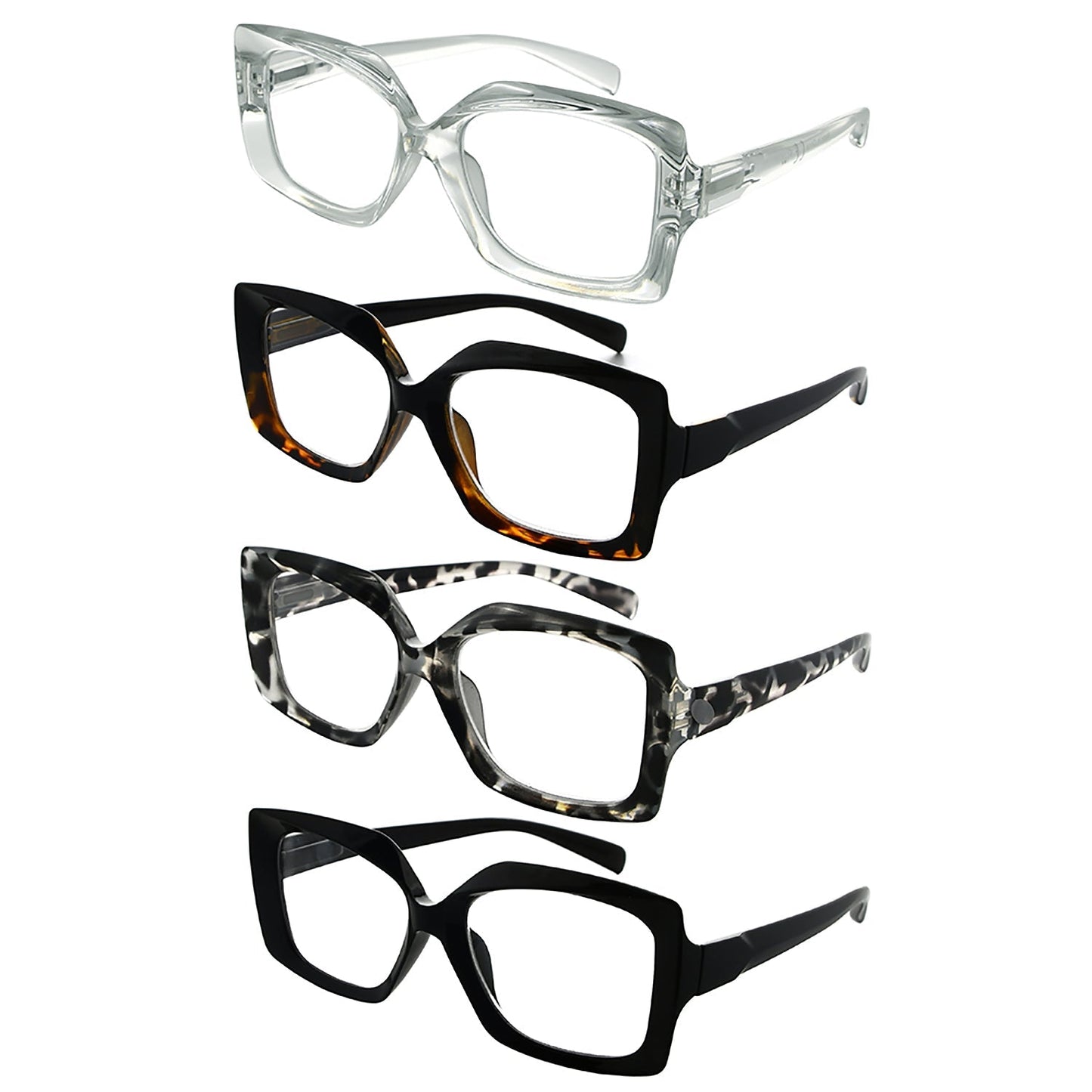 4 Pack Oversized Design Reading Glasses for Women R2010
