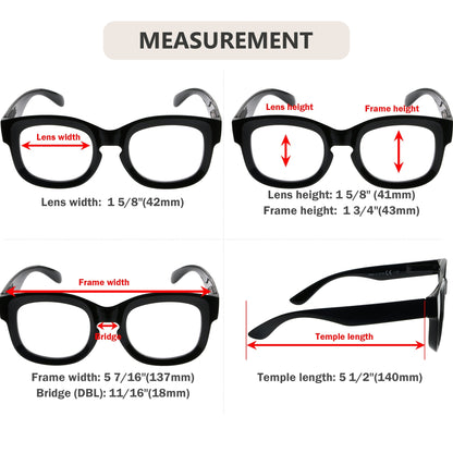 4 Pack Oversized Large Frame Reading Glasses Women R2013