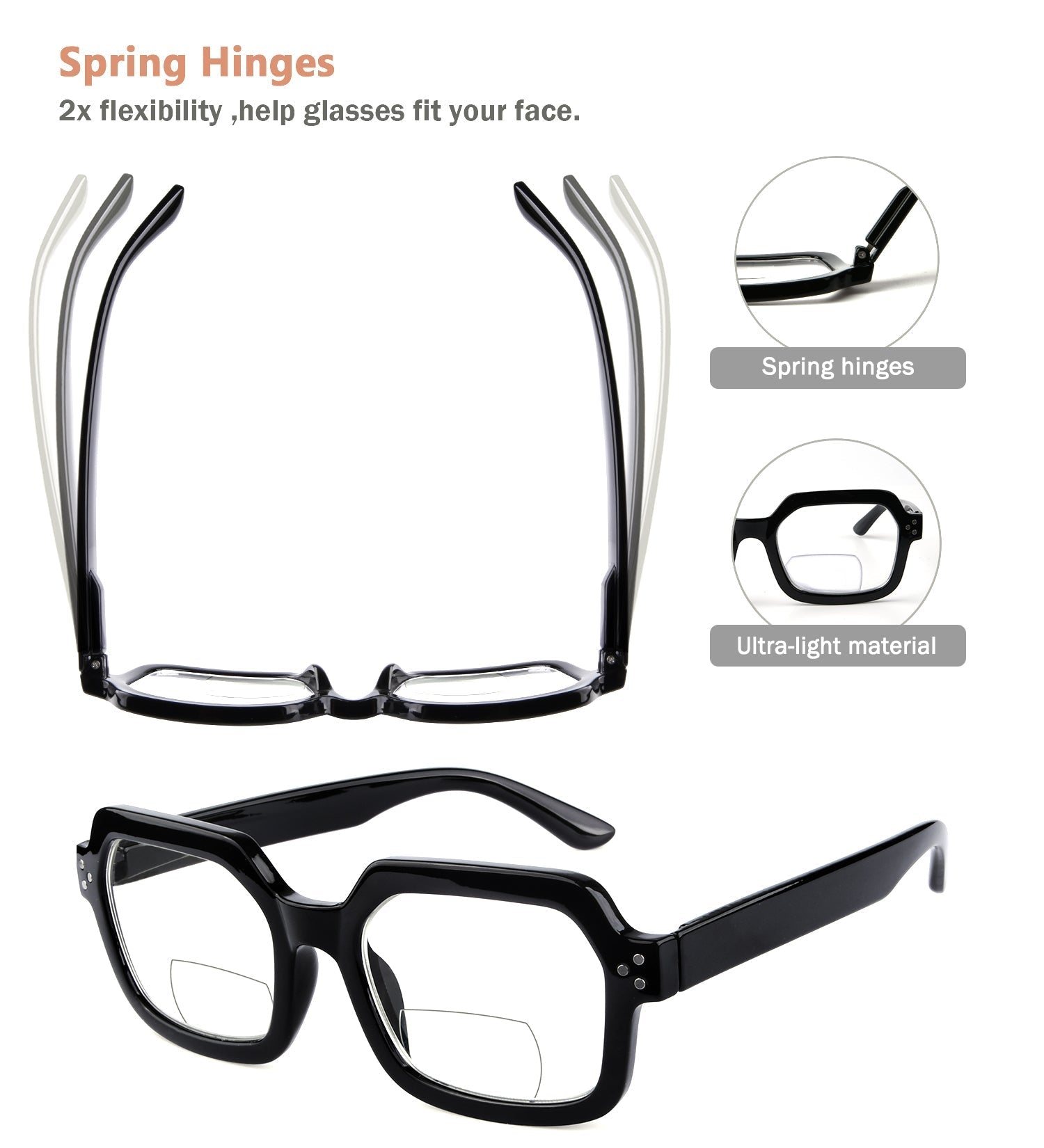 Large Bifocal Reading Glasses Women BR2130
