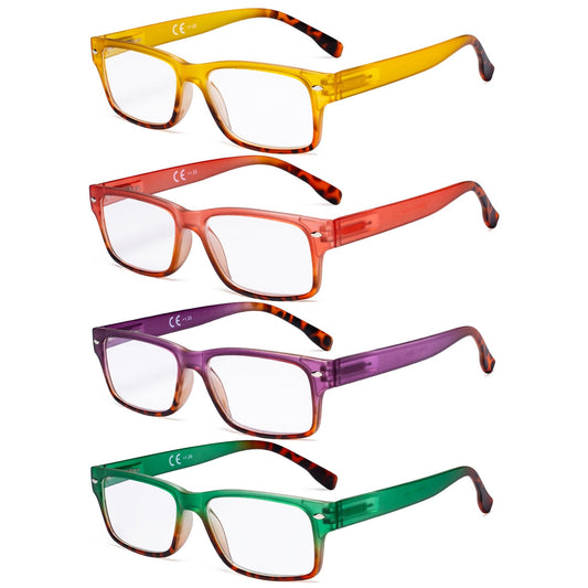 4 Pack Adorable Reading Glasses for Women Reading R108D