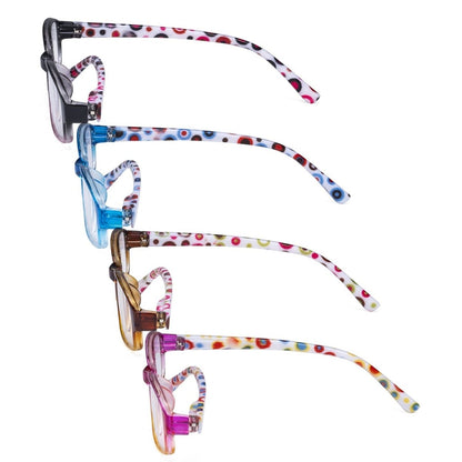 4 Pack Reading Glasses with Polka Dots Temples R908PCeyekeeper.com