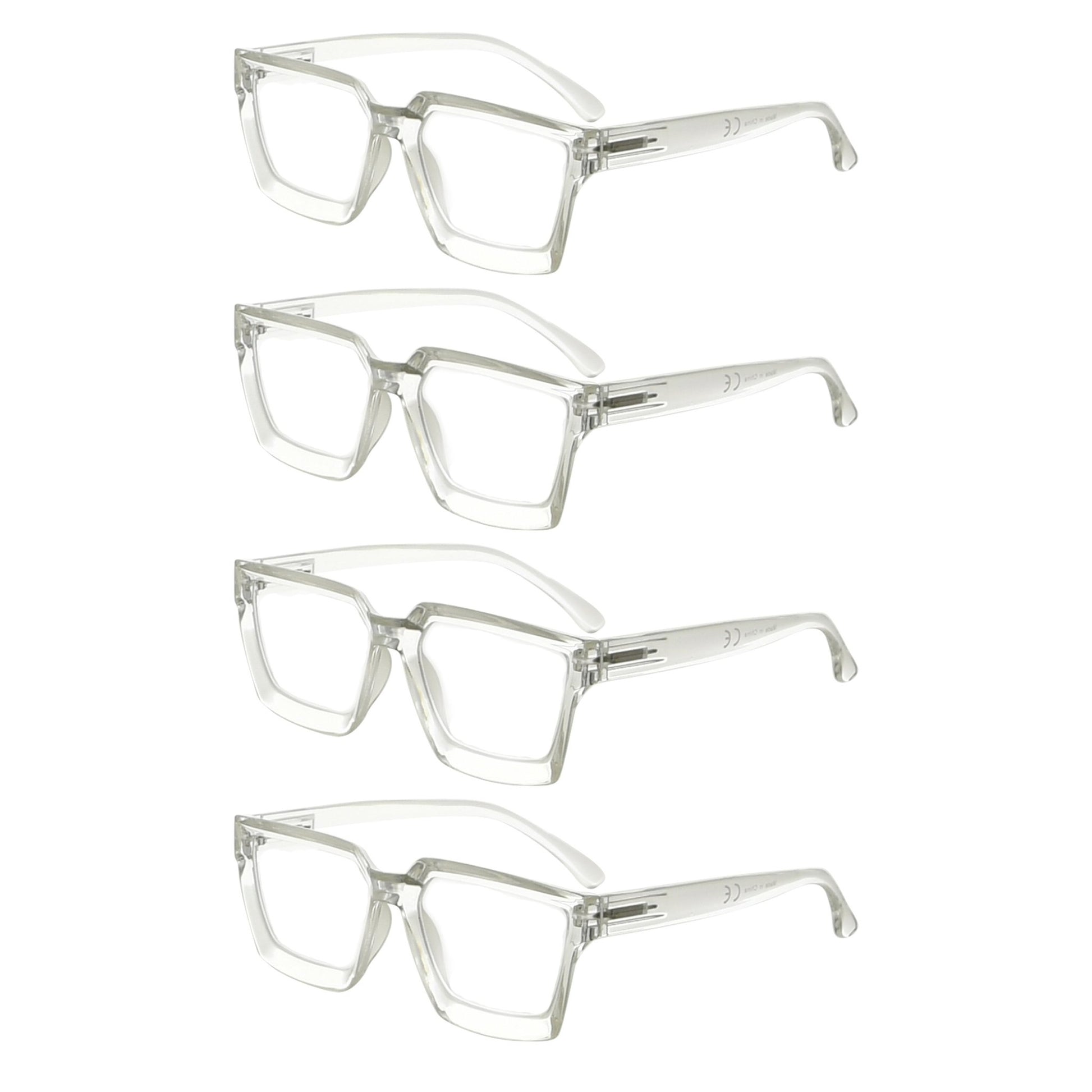 Large Frame Reading Glasses Clear R2003