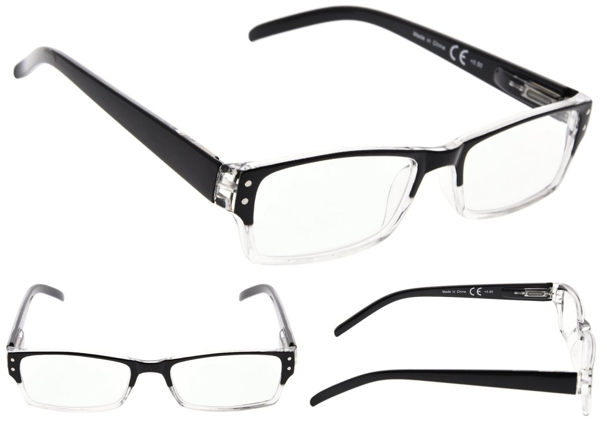 4 Pack Retangle Classic Reading Glasses for Men Women R012