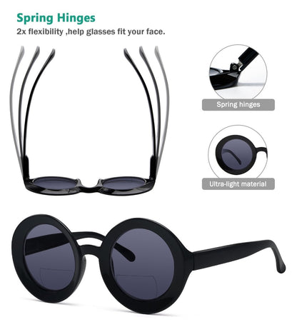 4 Pack Round Bifocal Sunglasses Readers Women SG9109RSP