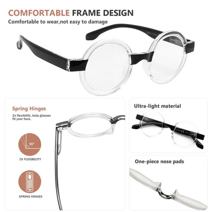 4 Pack Round Reading Glasses for Women Oprah Style R2007T