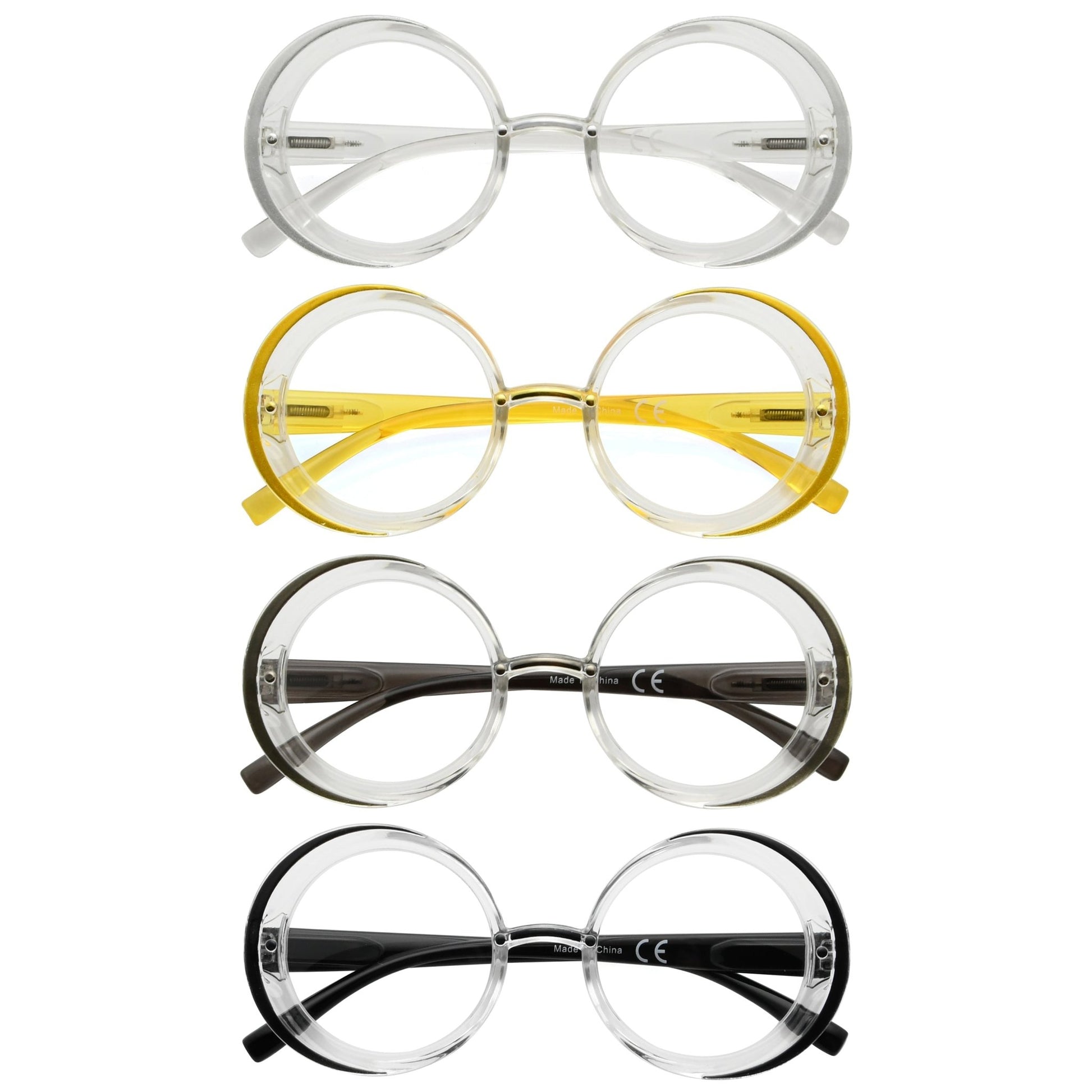 4 Pack Round Reading Glasses Stylish Readers Women R2005N