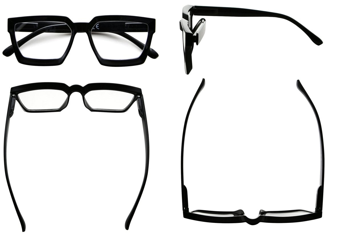 4 Pack Stylish Polygon Reading Glasses for Women R2003